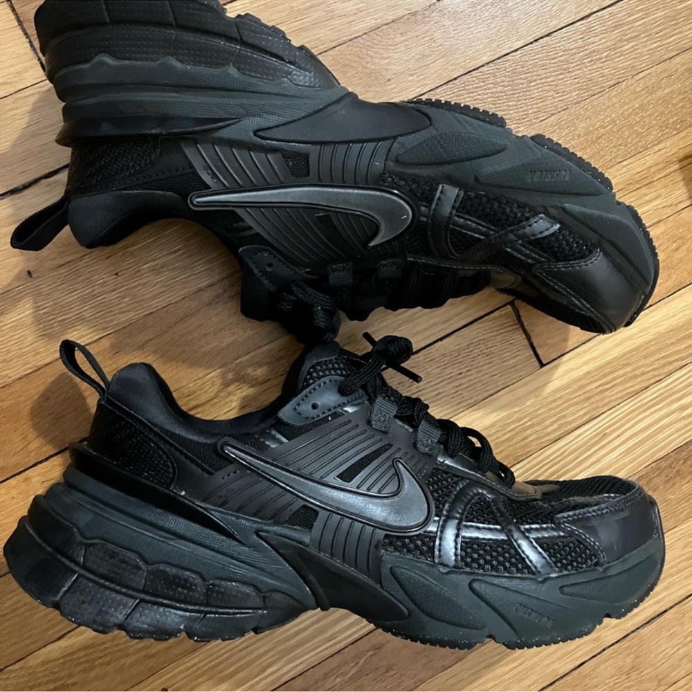 Nike women’s V2K All-Black Trail-Style Sneakers